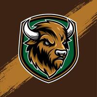 Bull Bison Buffalo Mascot Logo Icon Design, Template Logo Illustration vector