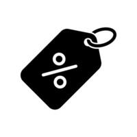 Tag discount percentage icon isolated on white background. vector