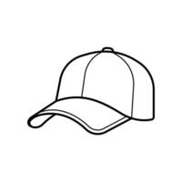 Baseball cap line art isolated on white background. vector