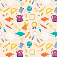 school supplies and school supplies pattern vector