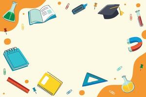 back to school frame with school supplies and other items vector