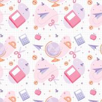 a pattern with school supplies and other items vector