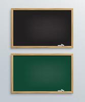 two blackboards with chalk on a white background vector