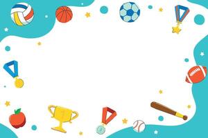 sports frame with various sports items vector