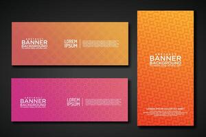 Set banner backgrounds with modern geometric lines textured pattern and colorful dynamic gradation vector