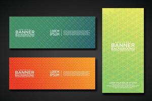 Set banner backgrounds with modern geometric lines textured pattern and colorful dynamic gradation vector