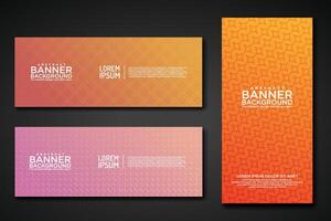 Set banner backgrounds with modern geometric lines textured pattern and colorful dynamic gradation vector