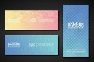 Set banner backgrounds with modern geometric lines textured pattern and colorful dynamic gradation vector