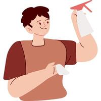 cleaner flat style character illustration vector