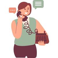 calling flat style character illustration vector