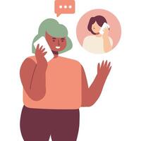 calling flat style character illustration vector