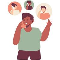 calling flat style character illustration vector