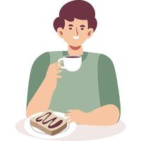 eating flat style character illustration vector