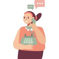 calling flat style character illustration vector