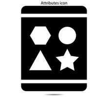 Attributes icon, illustrator on background vector