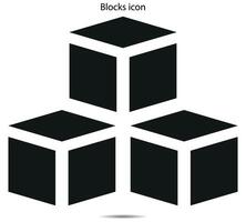 Blocks icon, illustrator on background vector