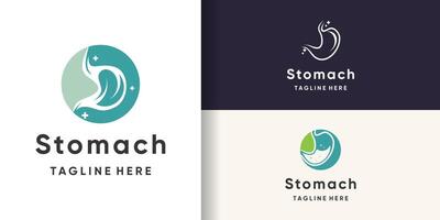 stomach logo design set bundle unique Premium vector