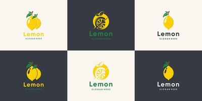 limón conjunto logo icono diseño modelo prima vector