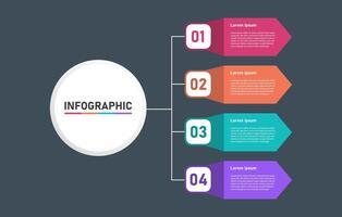 Infographic Design Template. Diagram Infographic concept with 4 steps or Options. For your business presentation, banner, flow diagram, and process diagram. vector