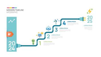 energía paso cronograma infografía línea modelo. moderno hito elemento cronograma diagrama, infografía. vector