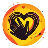 A icon depicting hands in a heart gesture, ideal for illustrating love, compassion, or affectionate themes. vector