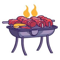 depiction of a sizzling barbecue icon, perfect for grill restaurant logos or picnic-themed designs. vector