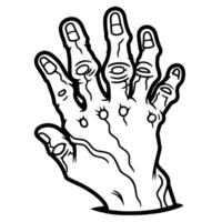 Minimalist icon of a zombie hand, perfect for Halloween designs. vector