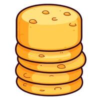 depiction of cheese biscuits icon, perfect for snack packaging or culinary designs. vector