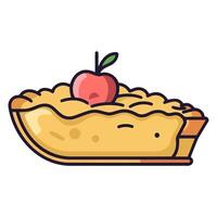 A icon depicting a slice of apple pie, ideal for illustrating desserts, baking, or pastry related themes. vector