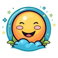 A icon depicting a cartoon character of planet Earth, ideal for illustrating environmental themes vector