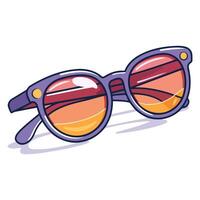 A icon depicting cartoon sunglasses of oval shape, ideal for illustrating eyewear, vector