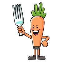 A icon depicting a garden fork cartoon character pointing, ideal for illustrating gardening themes vector