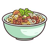 depiction of flavorful beef rice noodles icon, perfect for Asian cuisine menus or culinary designs. vector