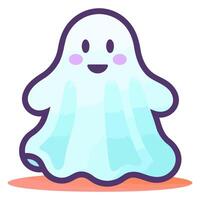 un icono representando un Víspera de Todos los Santos fantasma personaje, ideal para ilustrando escalofriante temas, fantasma íconos vector