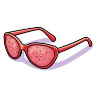 A icon depicting cartoon sunglasses of oval shape, ideal for illustrating eyewear, vector