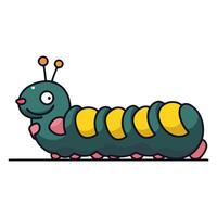 A icon depicting a caterpillar cartoon character, ideal for illustrating insects, children's themes vector