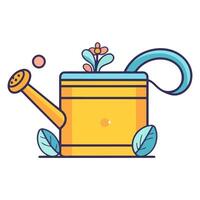 A icon depicting a watering can in cartoon style, ideal for illustrating gardening themes vector