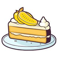 illustration of a tempting banana cake icon, great for bakery logos or dessert menus. vector