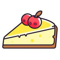 depiction of a delectable cheesecake icon, perfect for bakery logos or dessert menus. vector