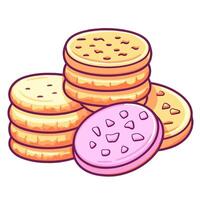 depiction of assorted biscuits icon, perfect for bakery logos or snack packaging. vector