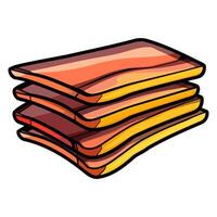 A icon depicting bacon slices, ideal for illustrating food, breakfast, or meat based themes. vector