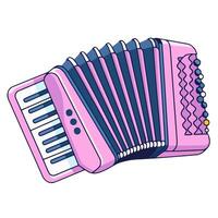 A thin outline icon of an accordion, suitable for musical themed graphics or traditional music illustrations. vector