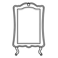 Minimalist mirror outline icon in format, suitable for interior design and decoration projects. vector