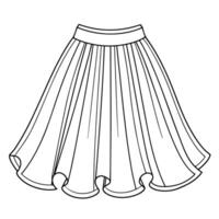 Pleated skirt outline icon in format, ideal for fashion design and apparel-related projects. vector