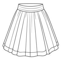 Pleated skirt outline icon in format, ideal for fashion design and apparel-related projects. vector