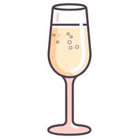 depiction of celebratory champagne icon, perfect for event invitations or beverage menus. vector