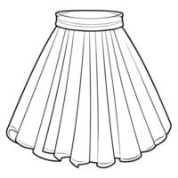 Pleated skirt outline icon in format, ideal for fashion design and apparel-related projects. vector