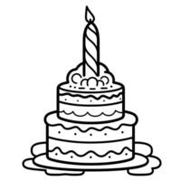 Minimalist icon of a cake, perfect for bakery logos. vector