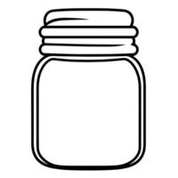 outline icon of a spice jar. Ideal for kitchen-themed designs and culinary illustrations. vector