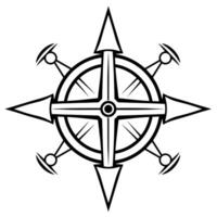 Minimalist compass outline, suitable for navigation-themed designs. vector